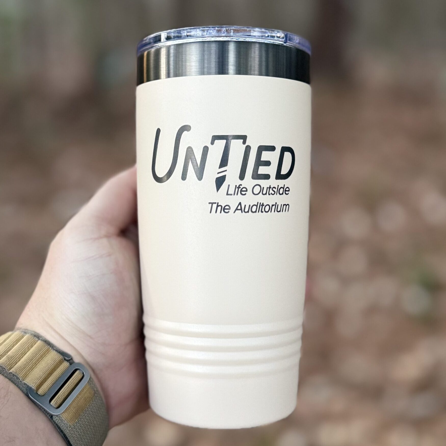 Untied Podcast engraved tumbler